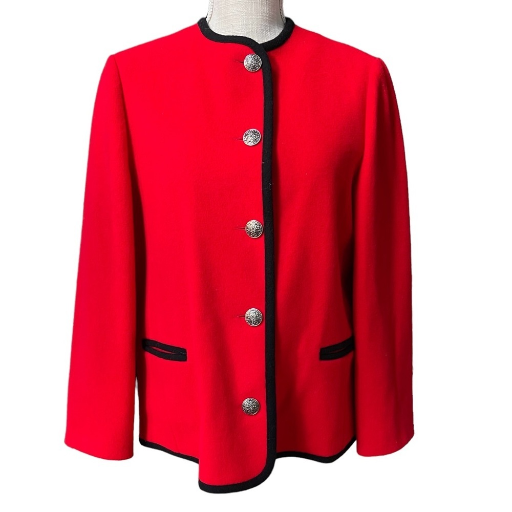 Vintage New England Mackintosh‎ 100% Wool Red Jacket Size: 12